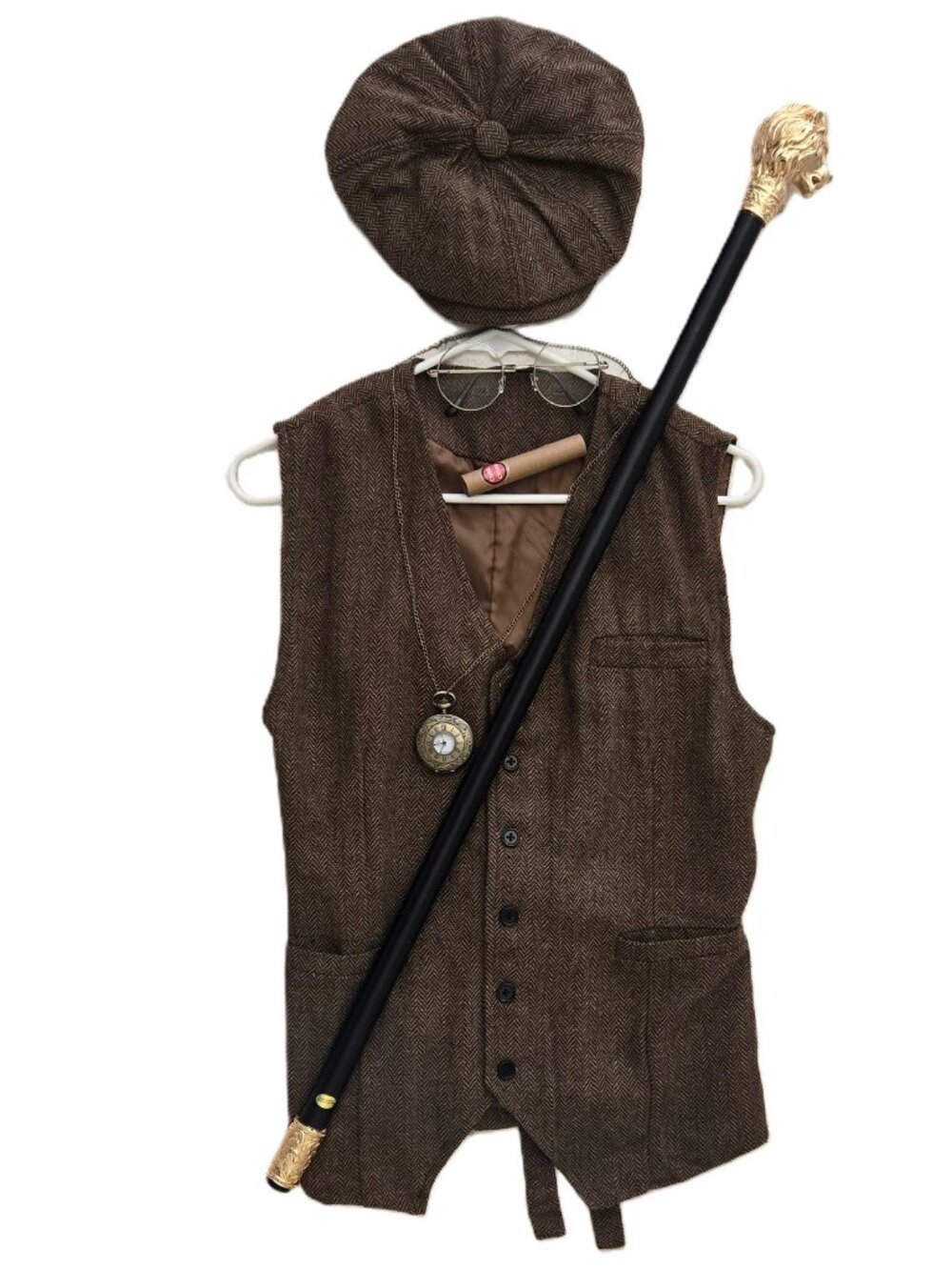 Dr Watson (Sherlock Holmes Partner) Halloween Costume w/ Hat, Cane, Watch, Cigar